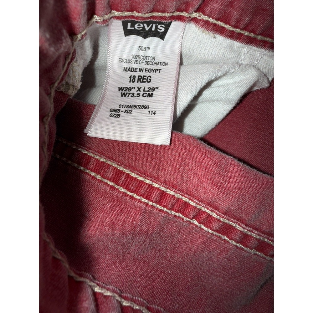 Levis 508 Pants Boys 18 Gray Cotton Logo Mid Rise Tapered Leg Everyday Wear - Picture 6 of 12